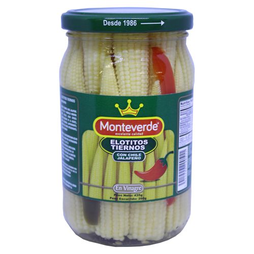 Elotitos Monteverde En Vinagre Con Jalapeño - 435 g