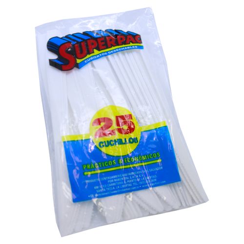 Cuchillo Superpac Blanco - 25 Unidades