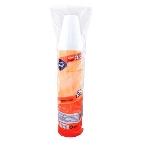 Vaso Supermax Desechable Foamy 25U 313 ml