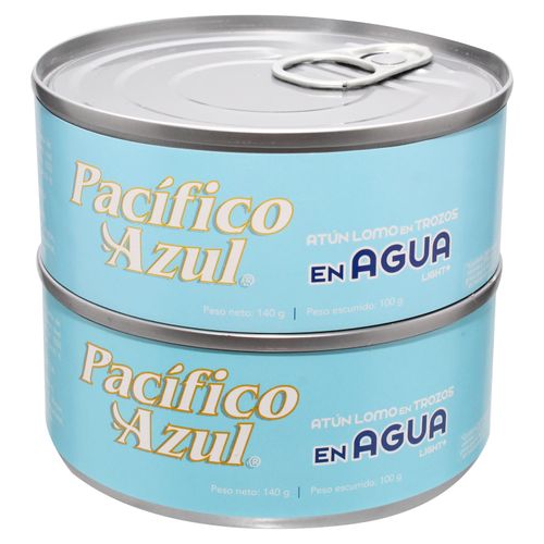 2 Pack Atún Pacifico Azul Agua 140g