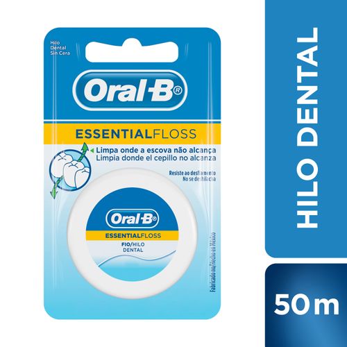Hilo Dental Oral-B Essential Floss Con Cera Sin Menta - 50M