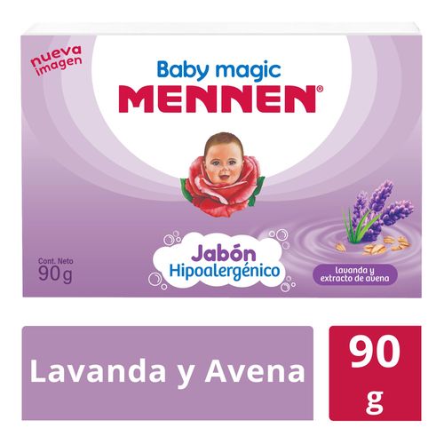 Jabón Corporal para Bebe Mennen, Baby Magic Lavanda y Extracto Avena -90 g