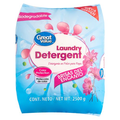 Detergente en Polvo Great Value Aroma Brisas del Encanto - 2500 g