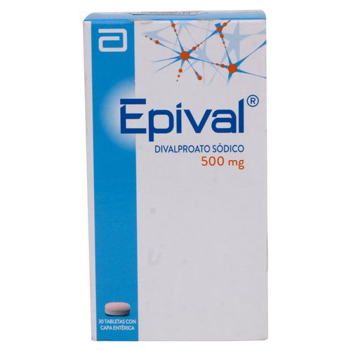 Epival 500 mg caja 30 tabletas - Precio indicado por tableta