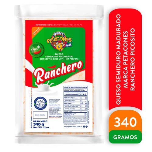 Queso Semiduro Madurado Petacones Ranchero Picosito - 340 g