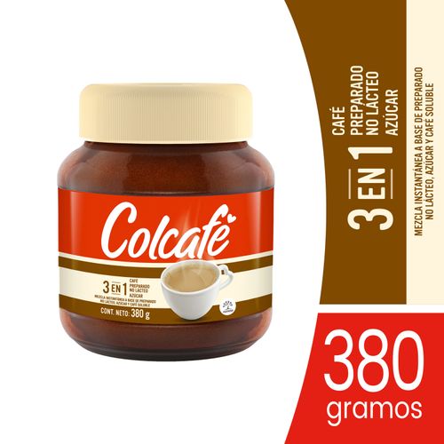 Café Preparado Marca Colcafé 3 en1, No Lácteo - 380 g