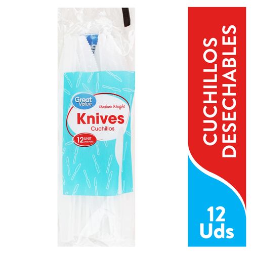 Cuchillo Great Value Desechable - 12und