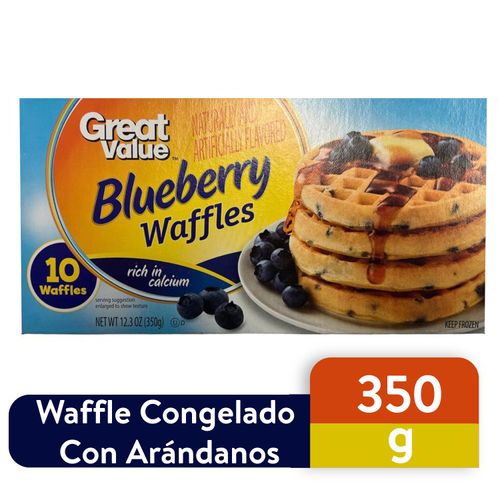 Waffle Great Value Congelado Con Arándanos - 350 g