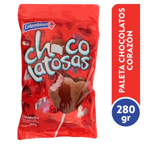 Bolsa Paleta Colombina Chocolatosas Corazón - 280 g