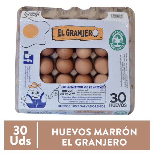 Huevo de Gallina El Granjero Marron Mediano - 30 Unidades