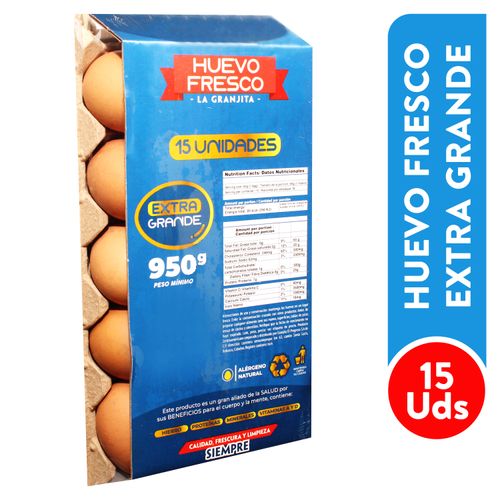Huevo Extragrande Fresco 15 U