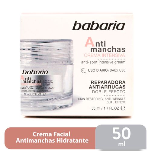 Crema facial Babaria antimanchas y antiarrugas noche - 50 ml
