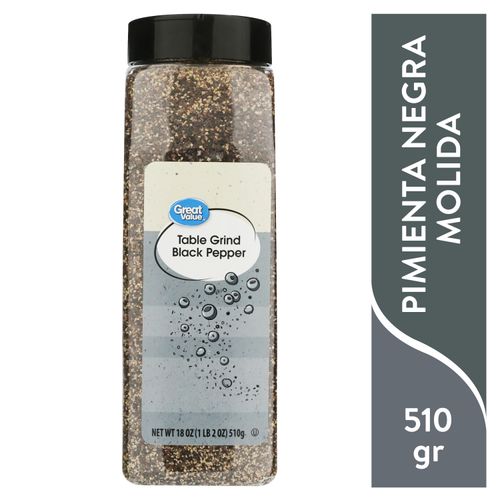 Pimienta Great Value Negra Molida - 510 g