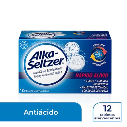 Antiácido Alka Seltzer regular -12 tabletas