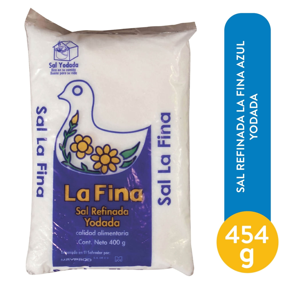 Sal refinada La Fina azul yodada - 400 g