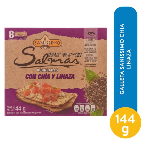 Galleta Sanissimo Salmas Chia Y Linaza 8 Paquetes - 144 g