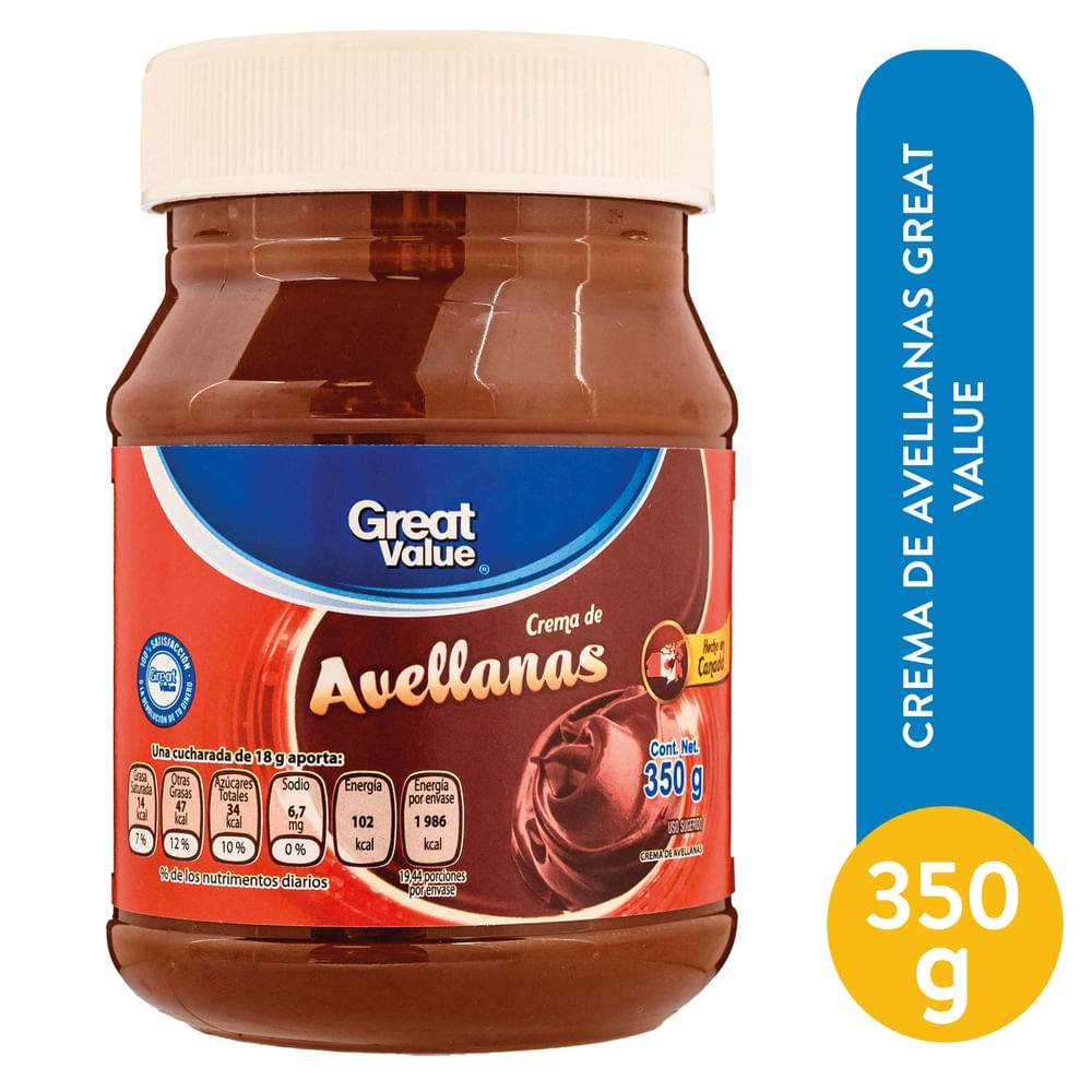 Crema Great Value De Avellanas - 350 g