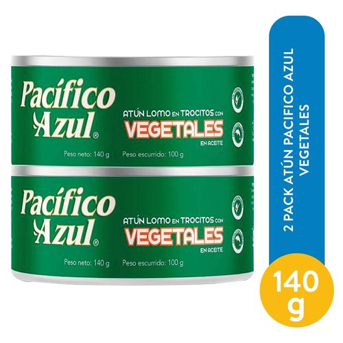 2 Pack Atún Pacifico Azul Vegetales 140 g