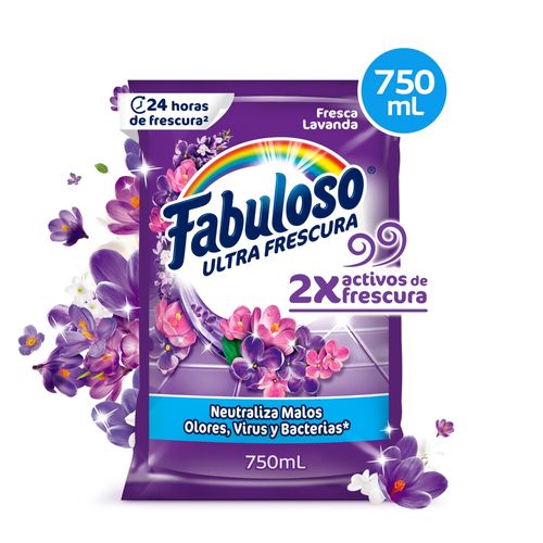 Desinfectante Fabuloso Multiusos Frescura Activa Antibacterial Lavanda Sachet - 750 ml
