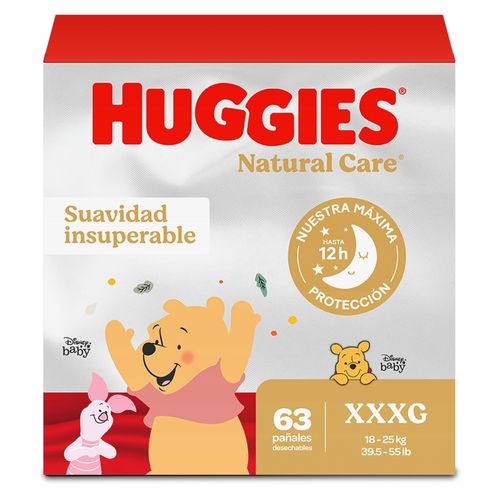 Pañales Huggies Natural Care Etapa 6/XXXG, Mas De 16kg - 63Uds