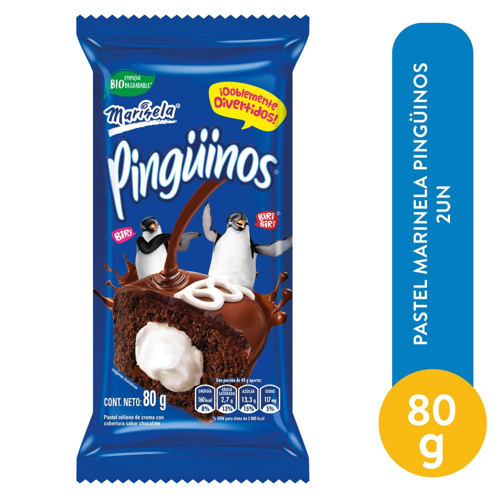 Pastel Marinela Pinguino 2 Uds - 80 g