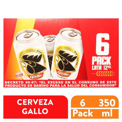 Cerveza Gallo Roja Lata 6 Pack - 2100 ml