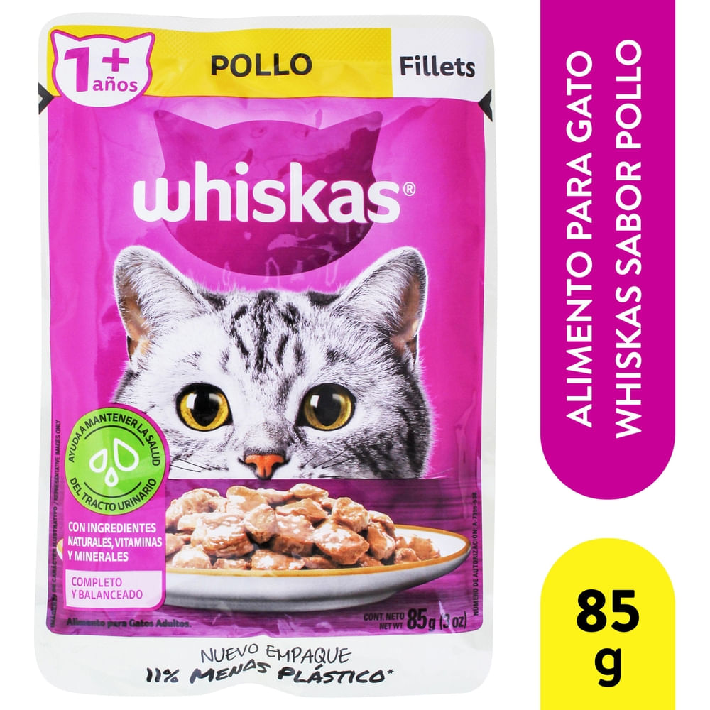 Alimento Húmedo Whiskas Para Gatos Sabor Pollo - 85 g