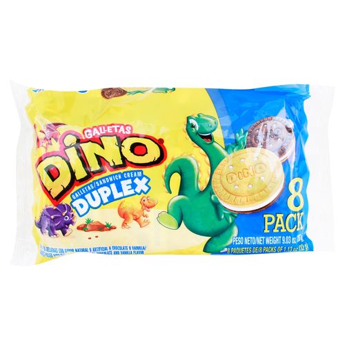 Galletas Dino Duplex Sabor Chocolate y Vainilla - 256 g