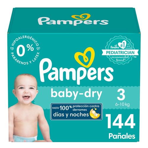 Pañales Pampers Baby Dry Talla 3 - 144 uds