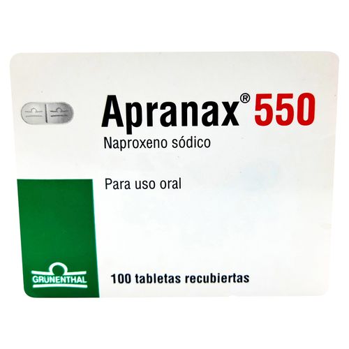 Apranax 550mg caja  100 tabletas - Precio indicado por tableta