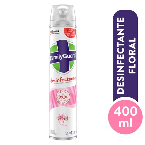 Desinfectante Family Guard en Aerosol Para Superficies y Ambiente Aroma Floral - 400 ml