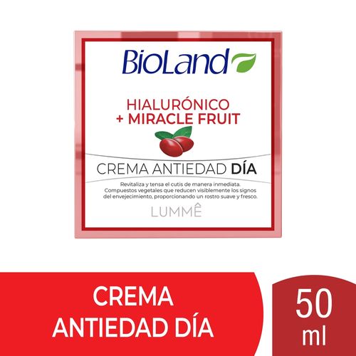 Crema facial Bioland antiedad con ácido hialurónico día - 50 g