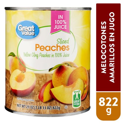Melocotón Great Value En Rodaja - 822 g