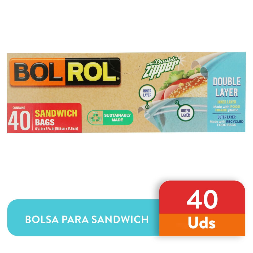 Bolsa Bolrol Sandwich Zipper Eco - 40 Uds