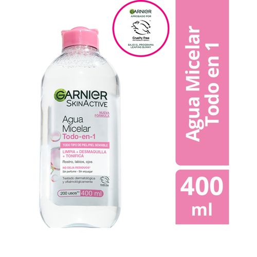 Agua Micelar Garnier Todo En 1 - 400 ml