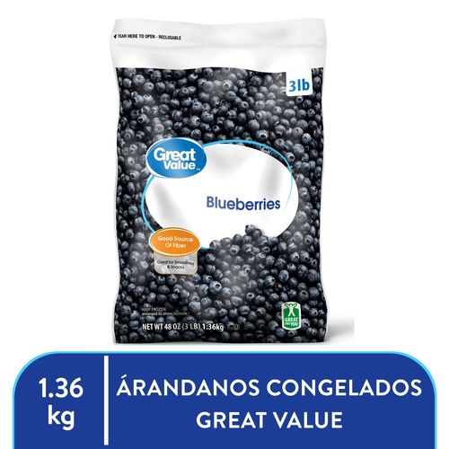 Arándanos Great Value Congelados - 1360 g