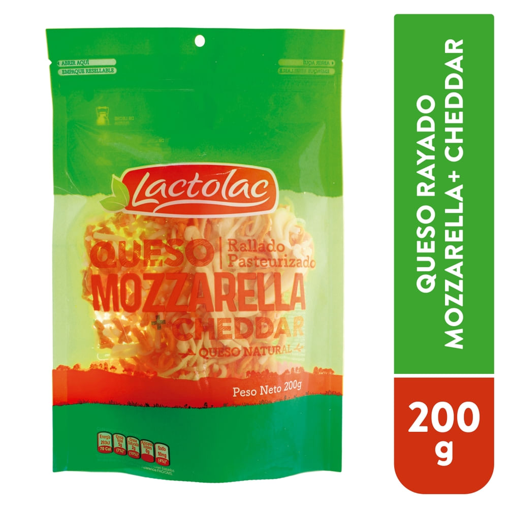 Queso Lactolac Mozzarella Y Cheddar Rallado - 200 g