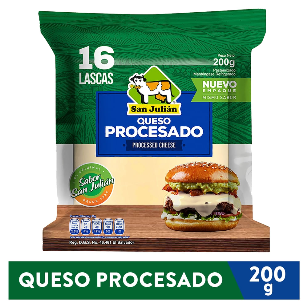 Queso San Julian procesado blanco sin conservantes - 200 g