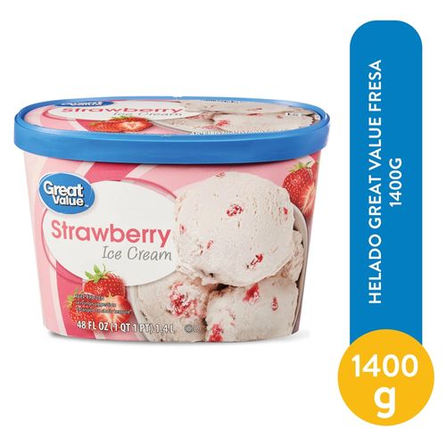 Helado Great Value fresa - 1400 g