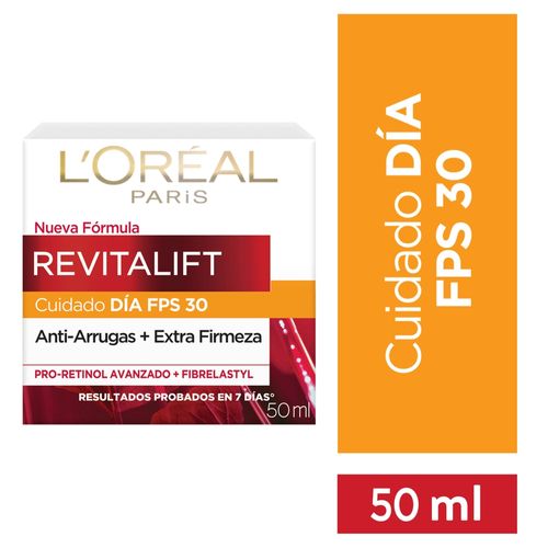 Crema Día Antiarrugas L'Oréal París Revitalift Clásica Con Pro-Retinol Fps30 - 50 ml