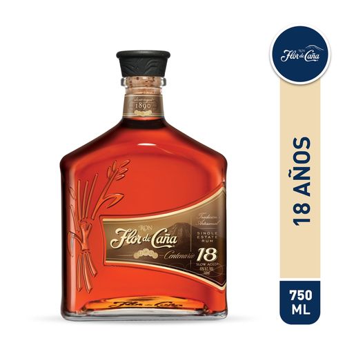 Ron Flor de Caña gold 18 años añejado naturalmente con 35% vol - 750 ml