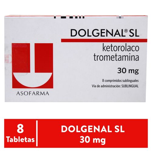 Dolgenal 30mg sublingual caja 8 tabletas - Precio indicado por tableta