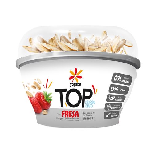Yogurt Yoplait de Fresa Doble Cero Con Topping de Granola y Almendras  - 165 g