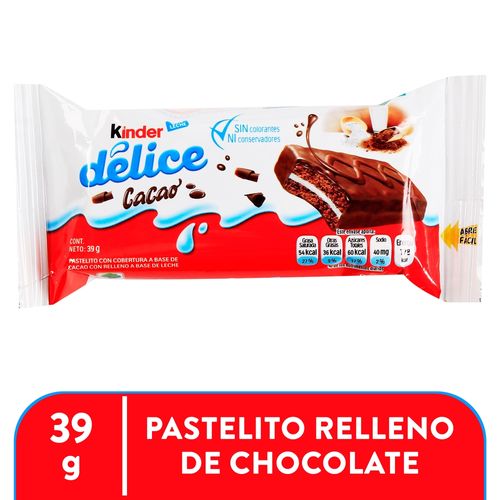 Pastelito Kinder Delice Relleno Cacao - 39 g