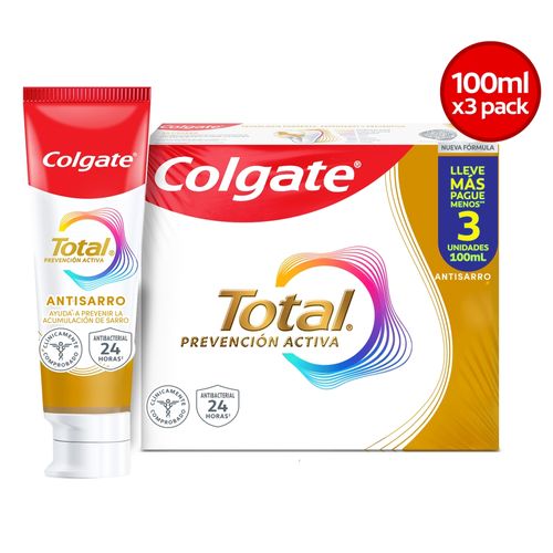 Pasta Dental Colgate Total 12 Antisarro 100 ml, 3 Pack