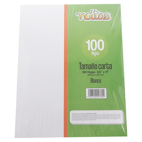 Nottas Hojas Papel Bond 100h Blancas