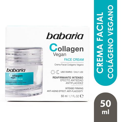 Crema Facial Babaria, Colágeno Vegano Reafirmante Hidratante -50 ml