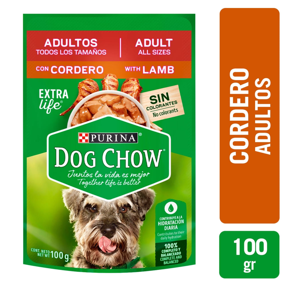 Comida húmeda para perro Purina Dog Chow todos los tamaños cordero 100 g