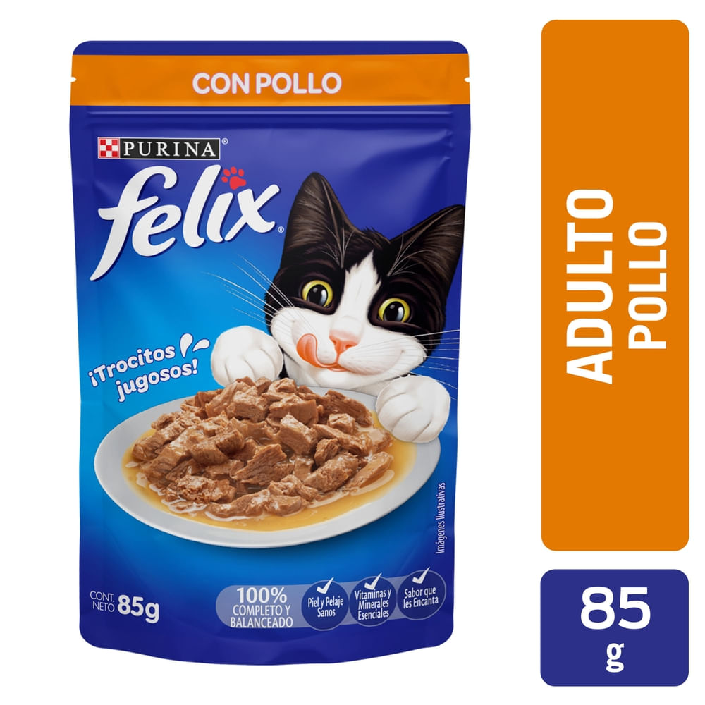 Comida húmeda para Gatos Felix pollo en salsa - 85 g