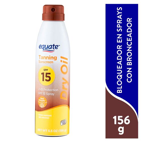 Protector solar Equate con bronceador dark tan spray  FPS 15 -156 g